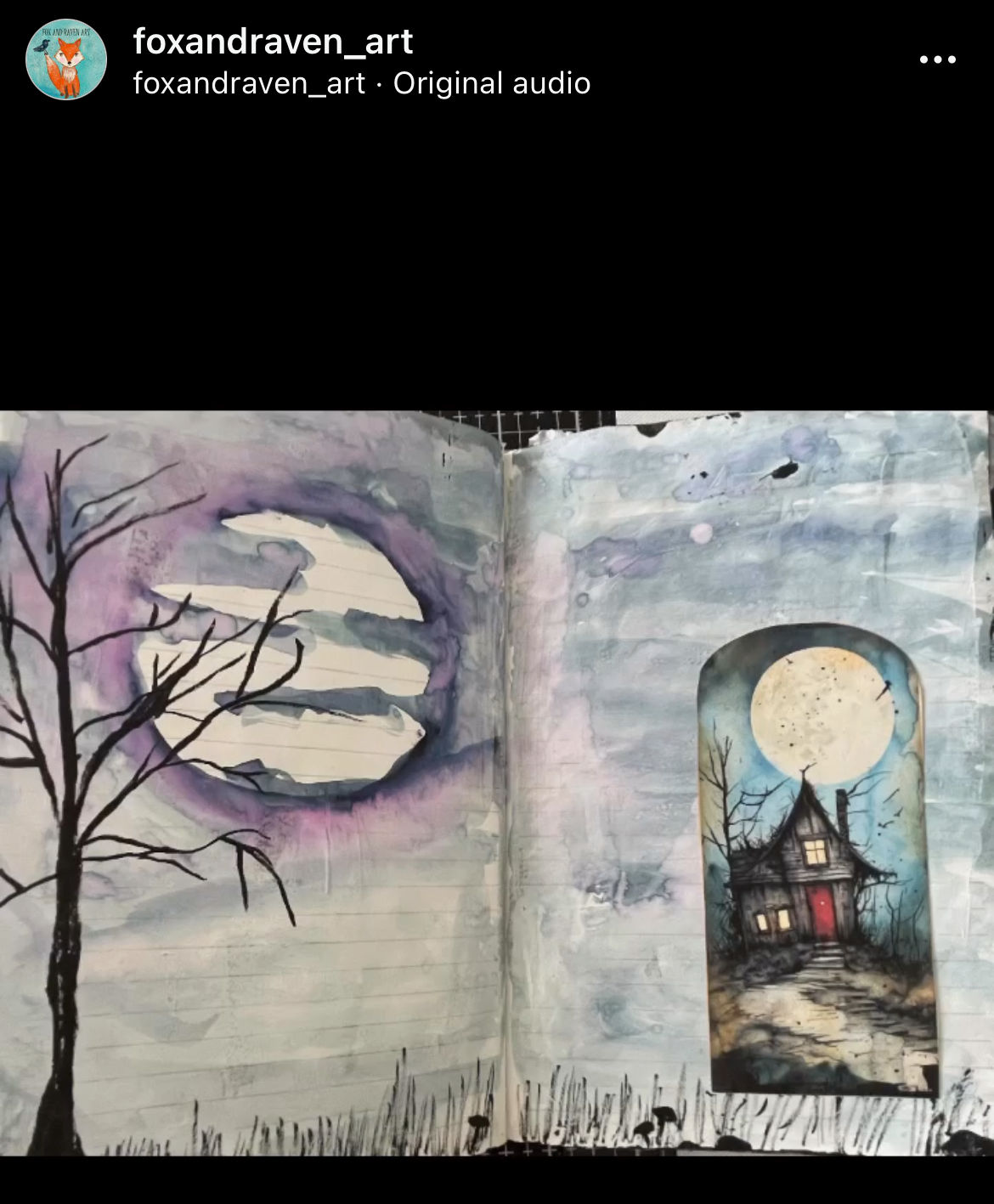 Halloween art journal page