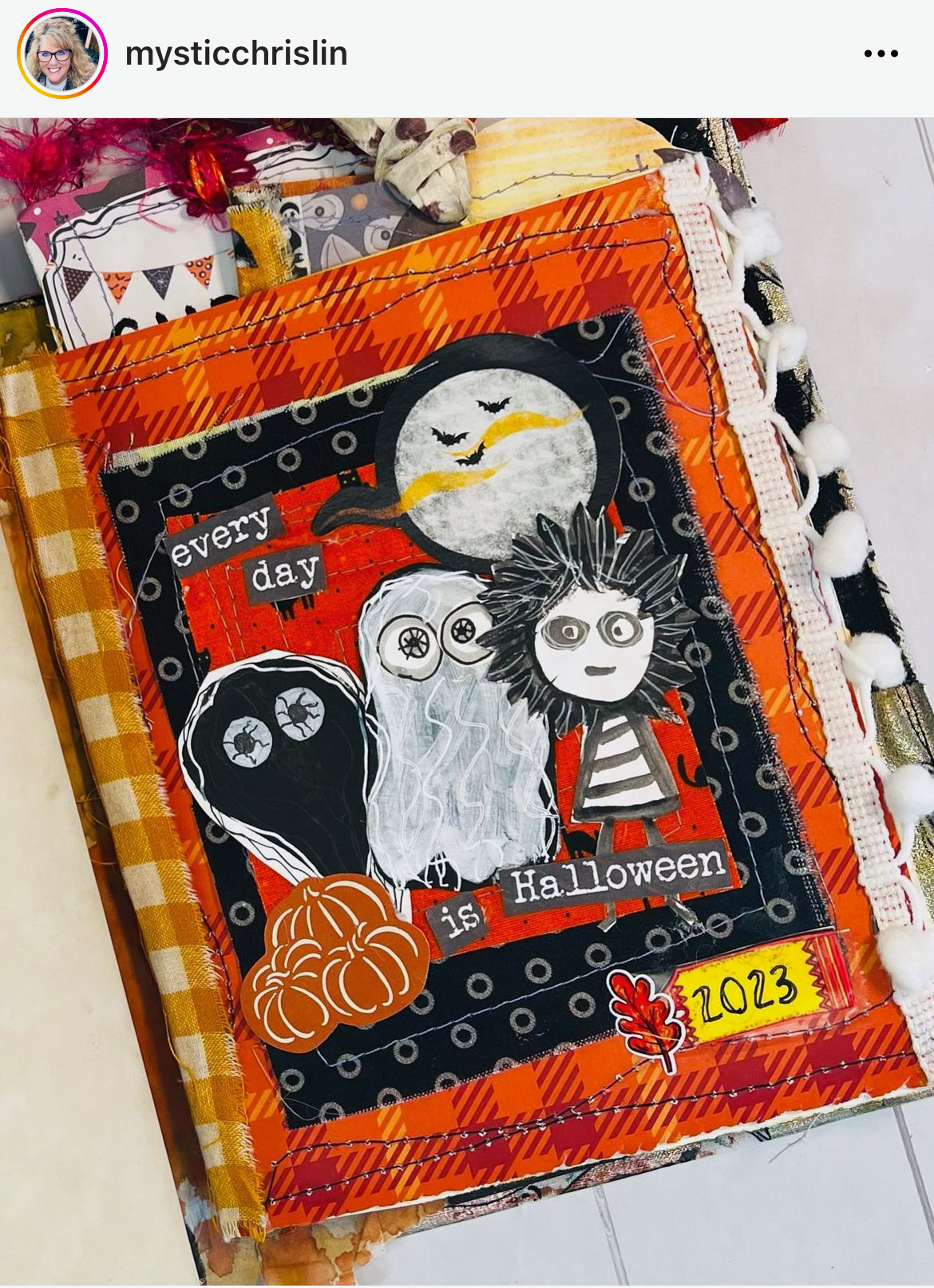 Layered mixed media Halloween artwork