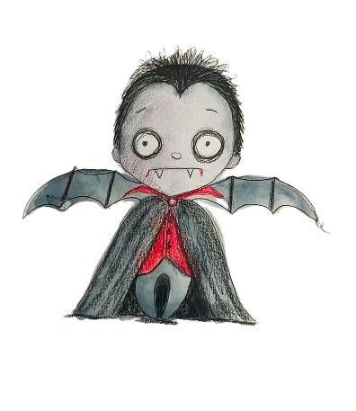 Whimsical vampire art project