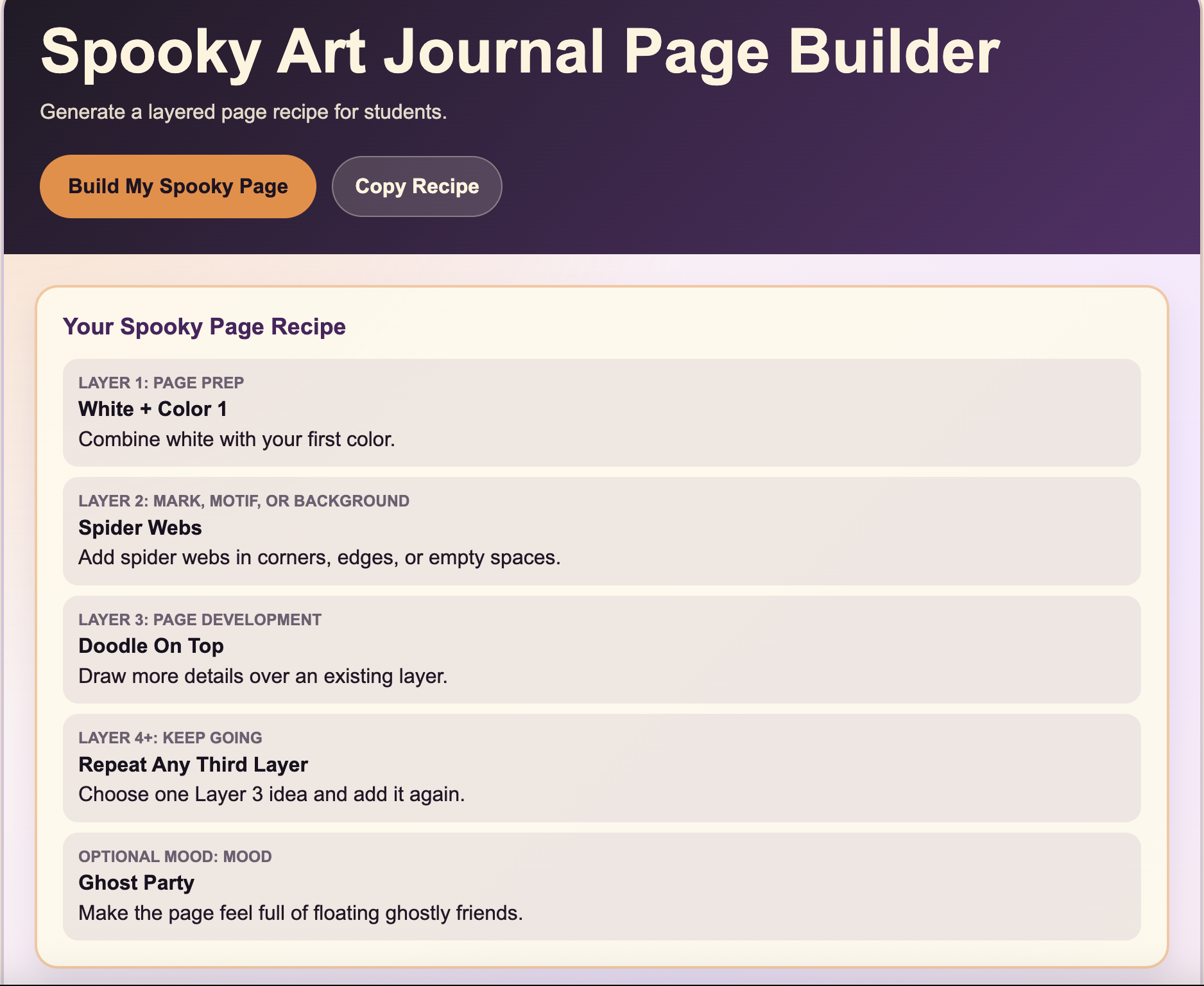Spooky Art Journal Page Builder