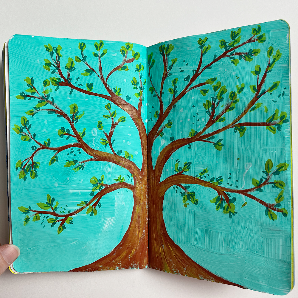 Interactive whimsical bird community tree page