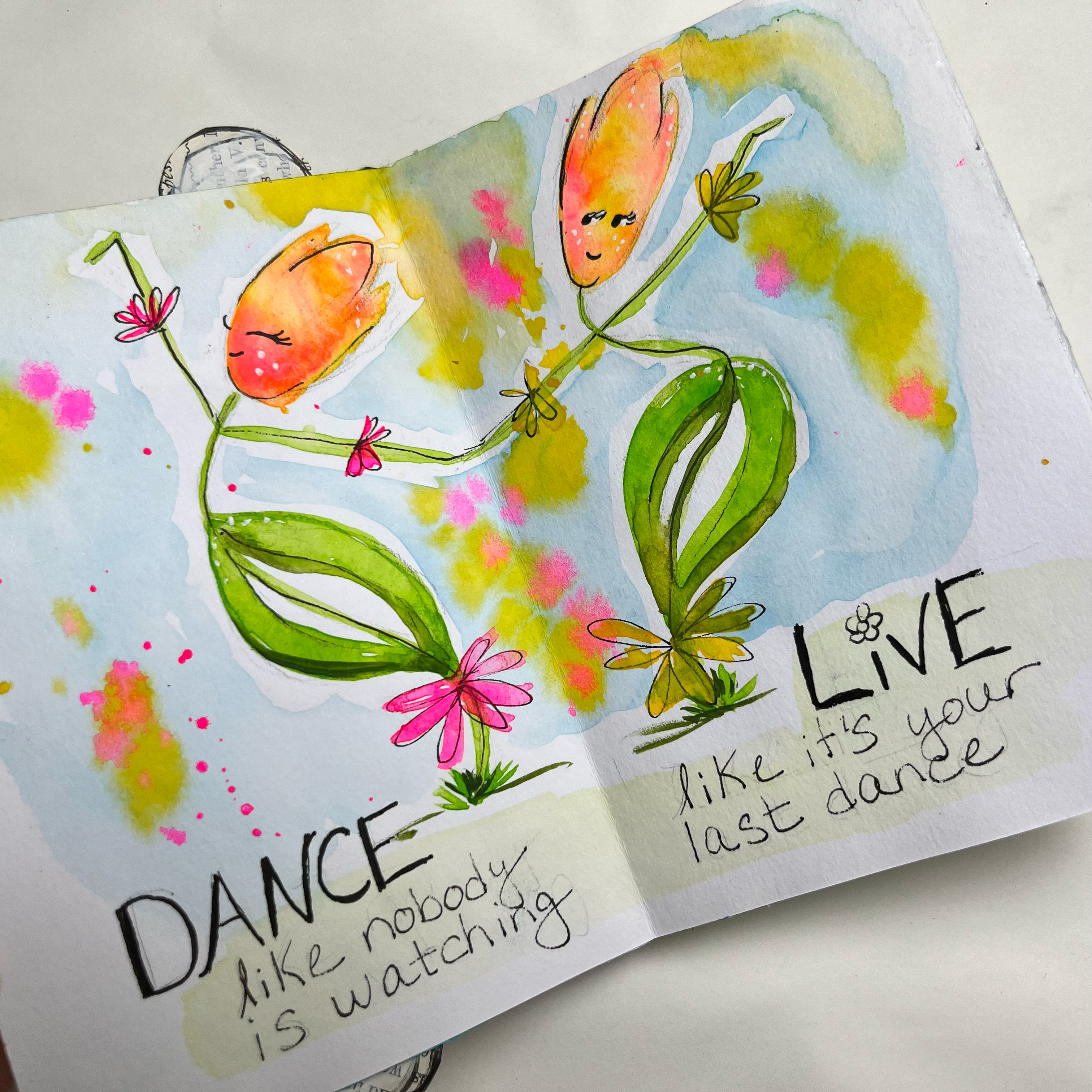 Colorful dancing tulips from the Flower Concertina class