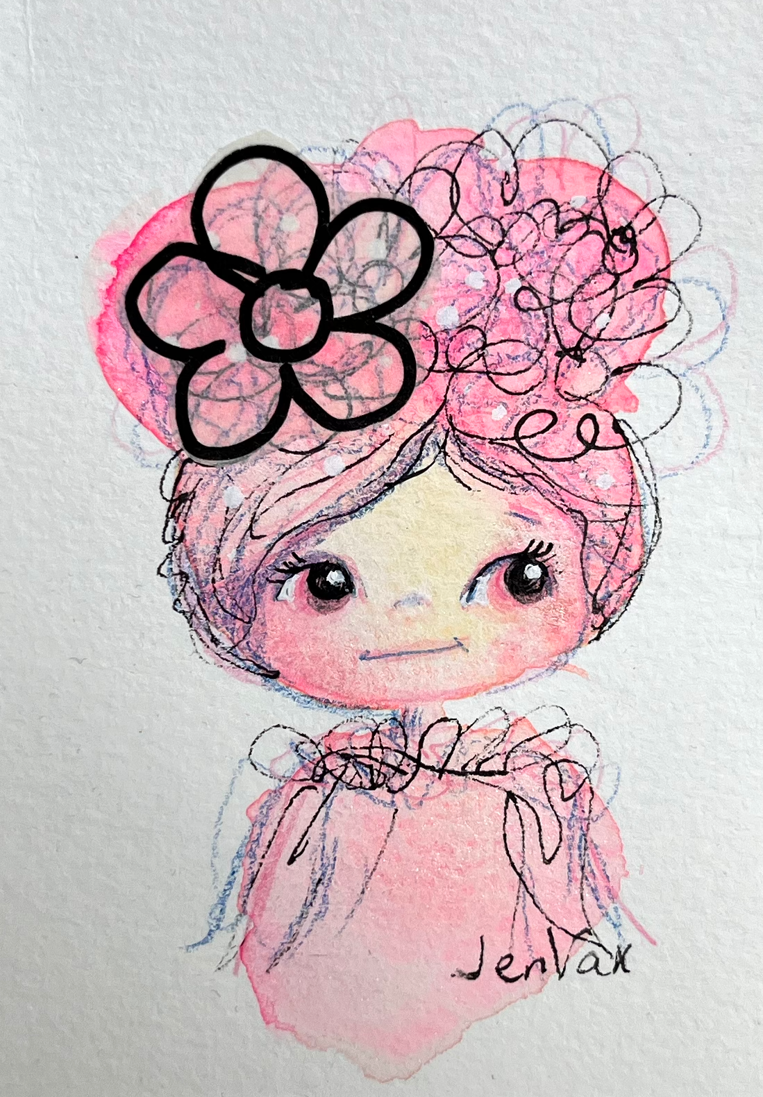 Hand drawn whimsical face