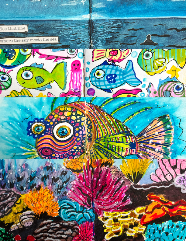 My Mermazing Art Journal viewed from the side