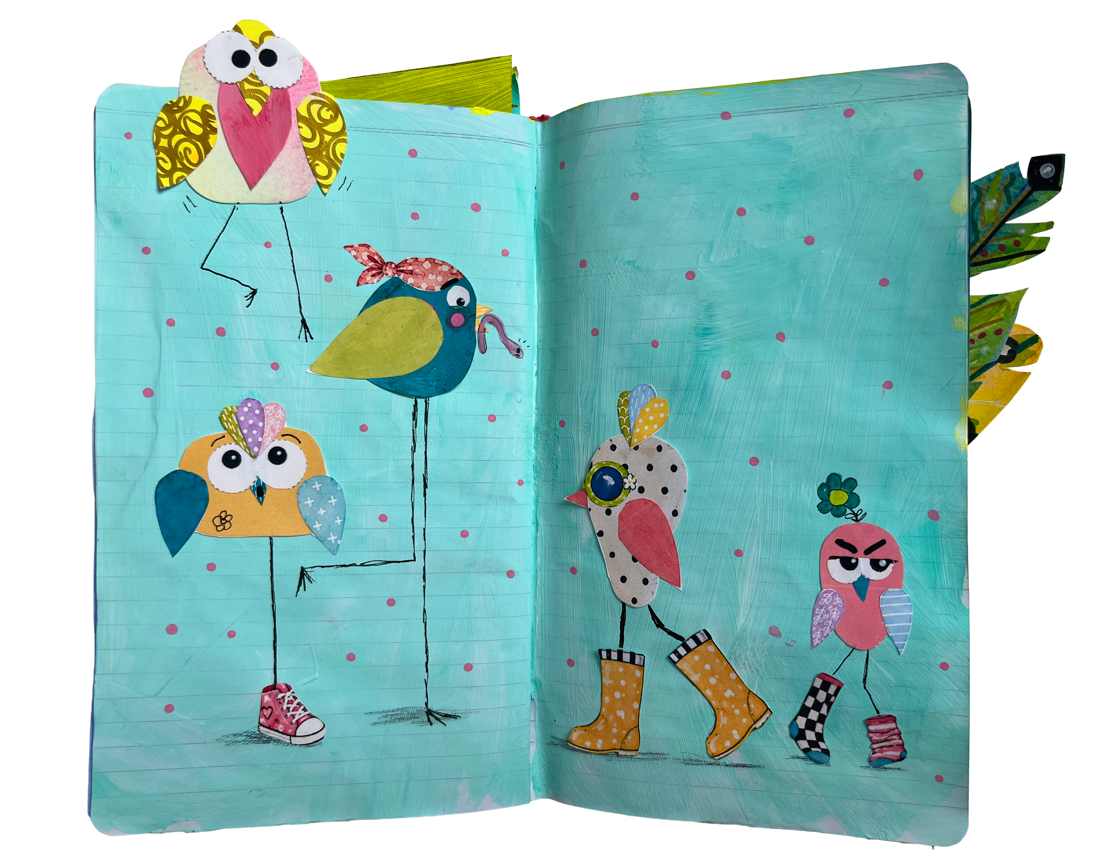 Five whimsical bird characters created with the Character Builder
