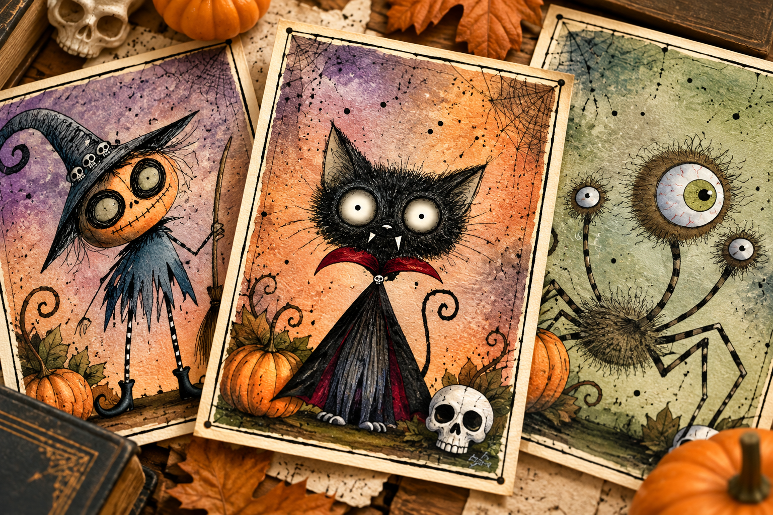 Whimsical art detail by Jen Vax