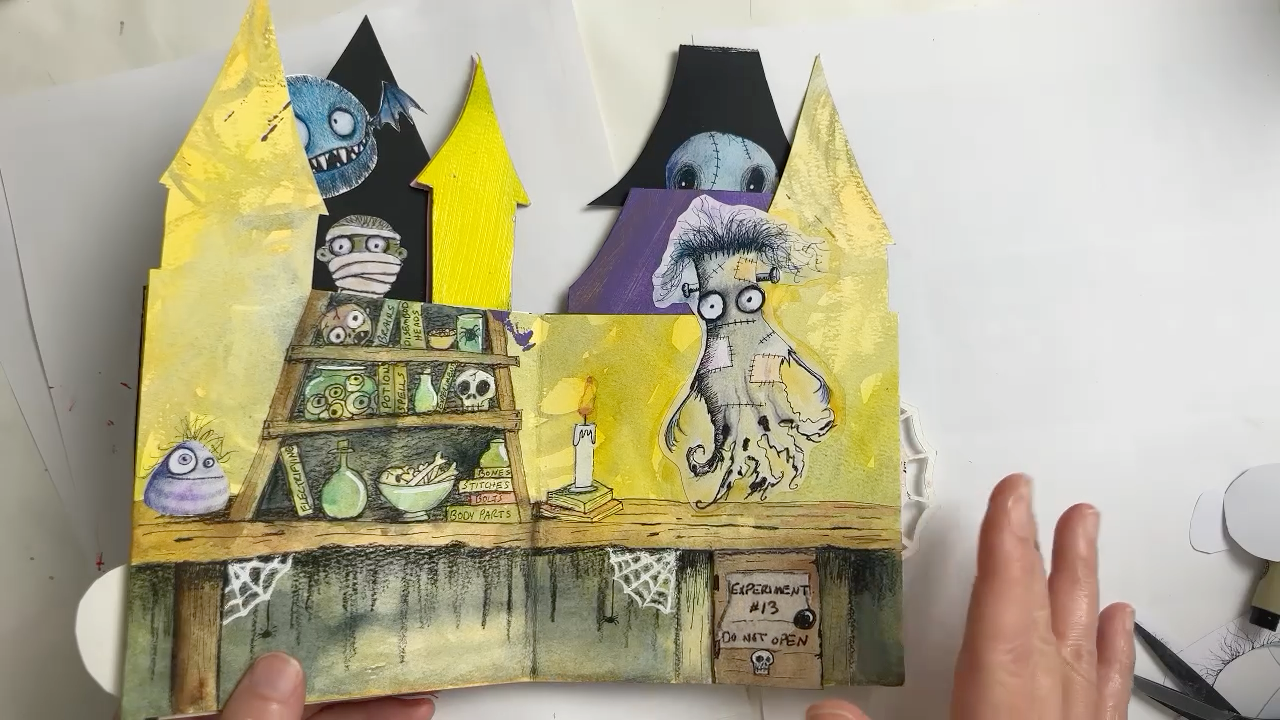 Monster laboratory page inside the Monster Mansion